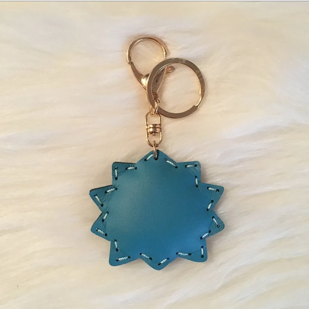 Kawaii Blue and White Lion Head Keyring